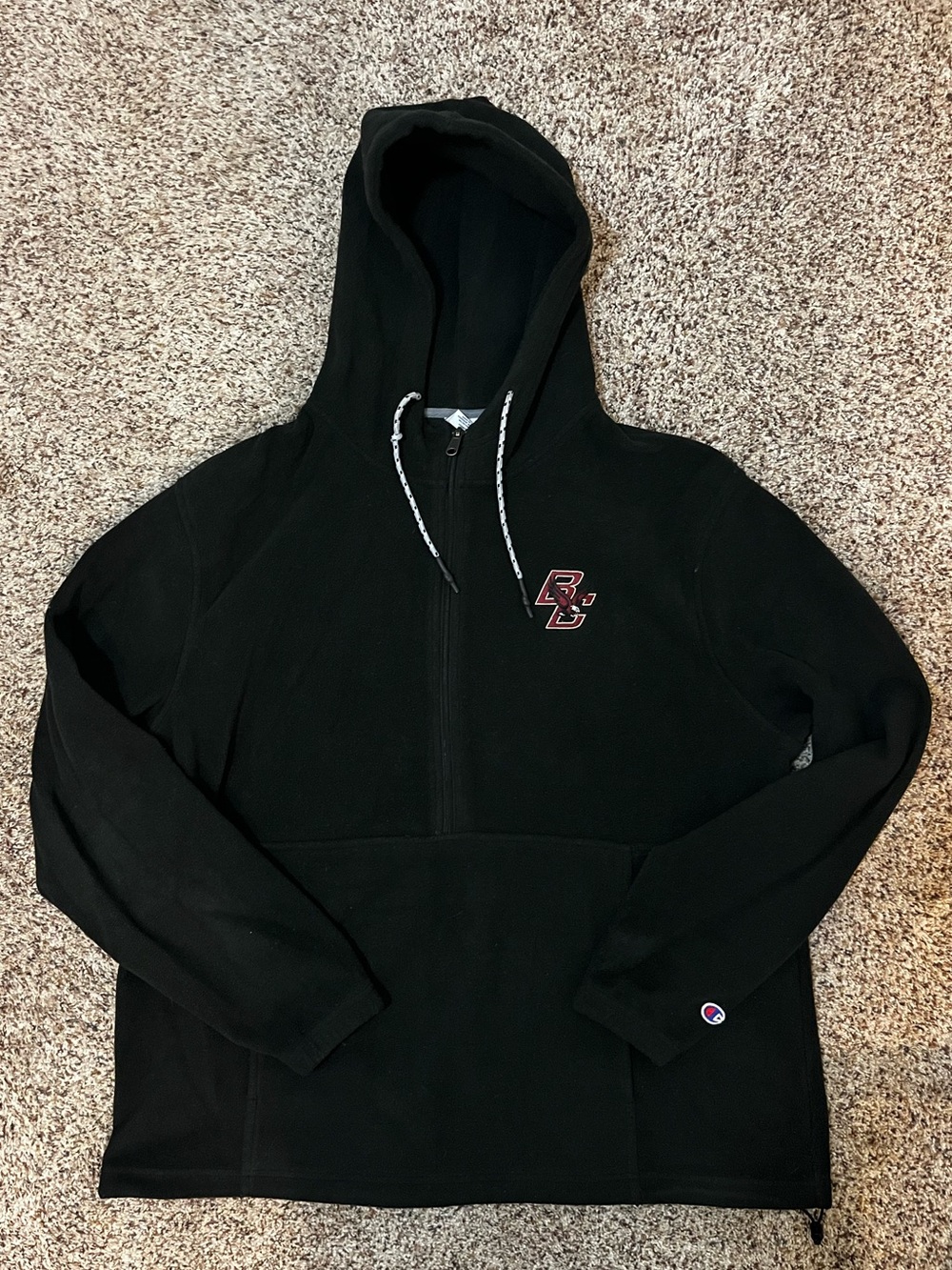 Men’s Charcoal Boston College Fleece Sweatshirt with Cinch Hem